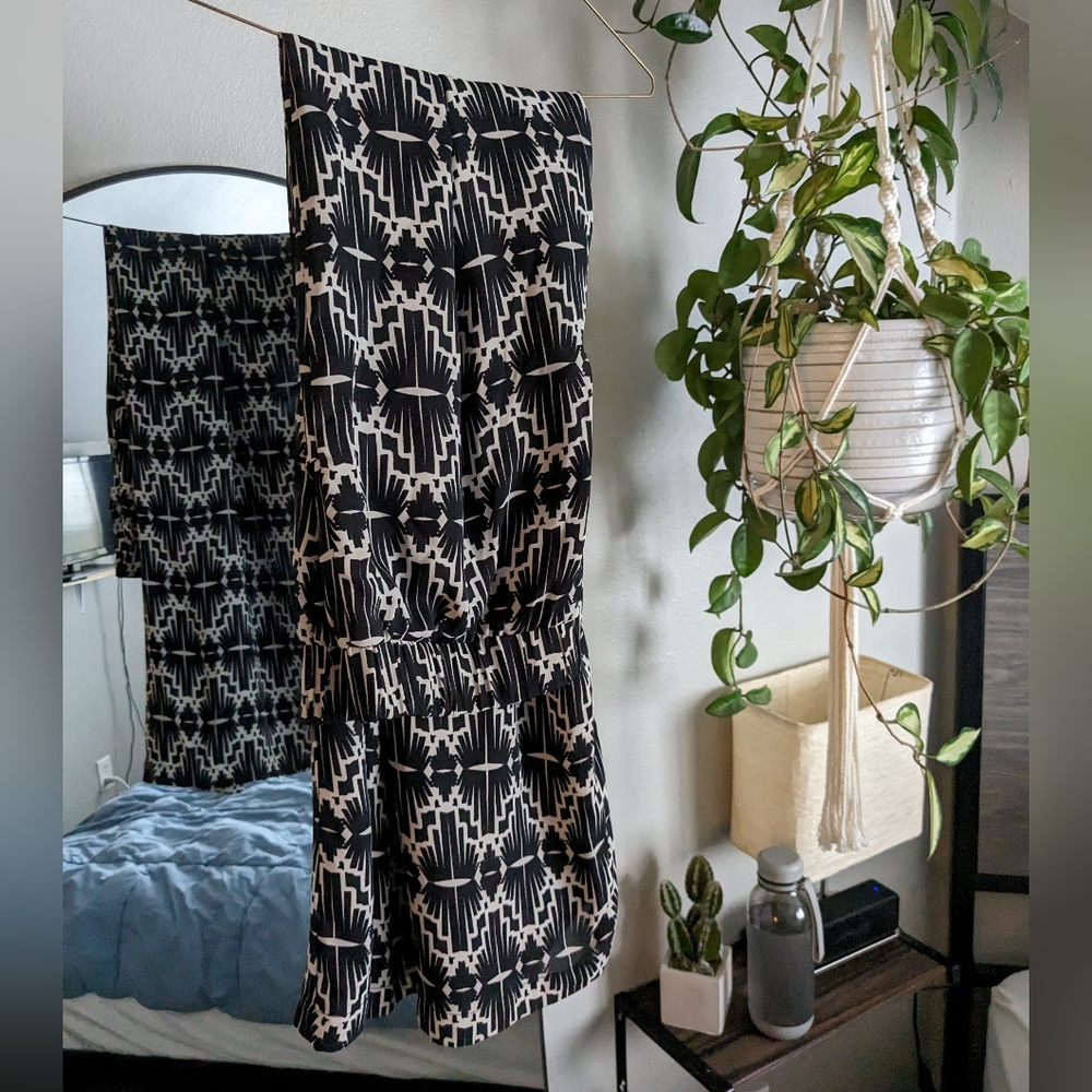 Chloe Oliver medium maxi pants black and white print wide leg